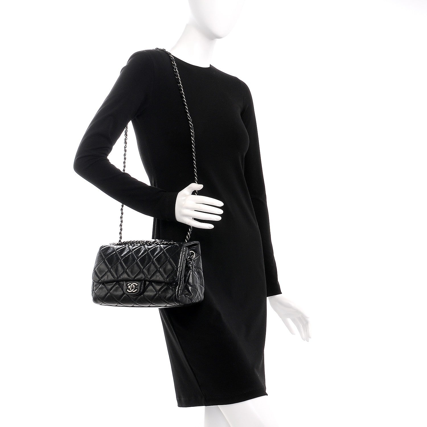 Chanel Glazed Calfskin Quilted Coco Soft Flap Black 2 of 8