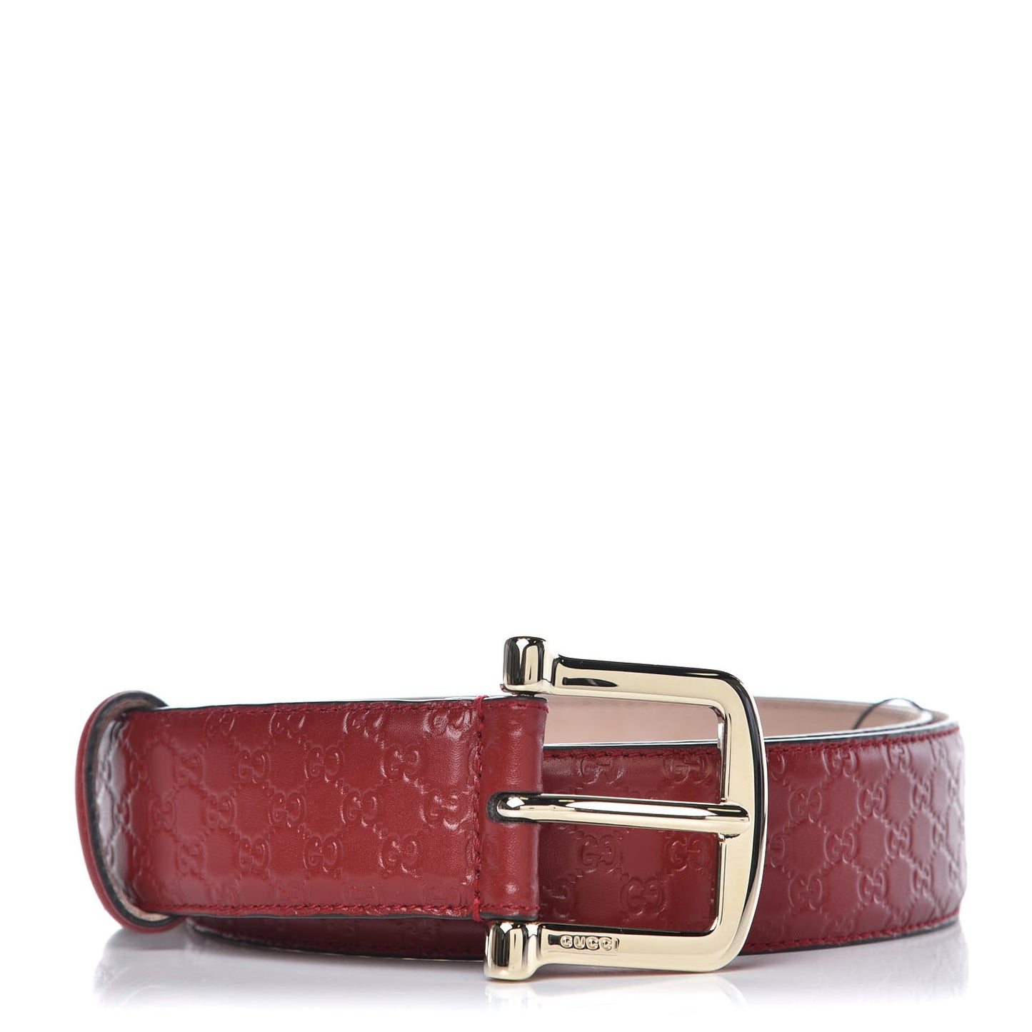 Soft Microguccissima Margaux Calfskin Belt 90 36 Rosso