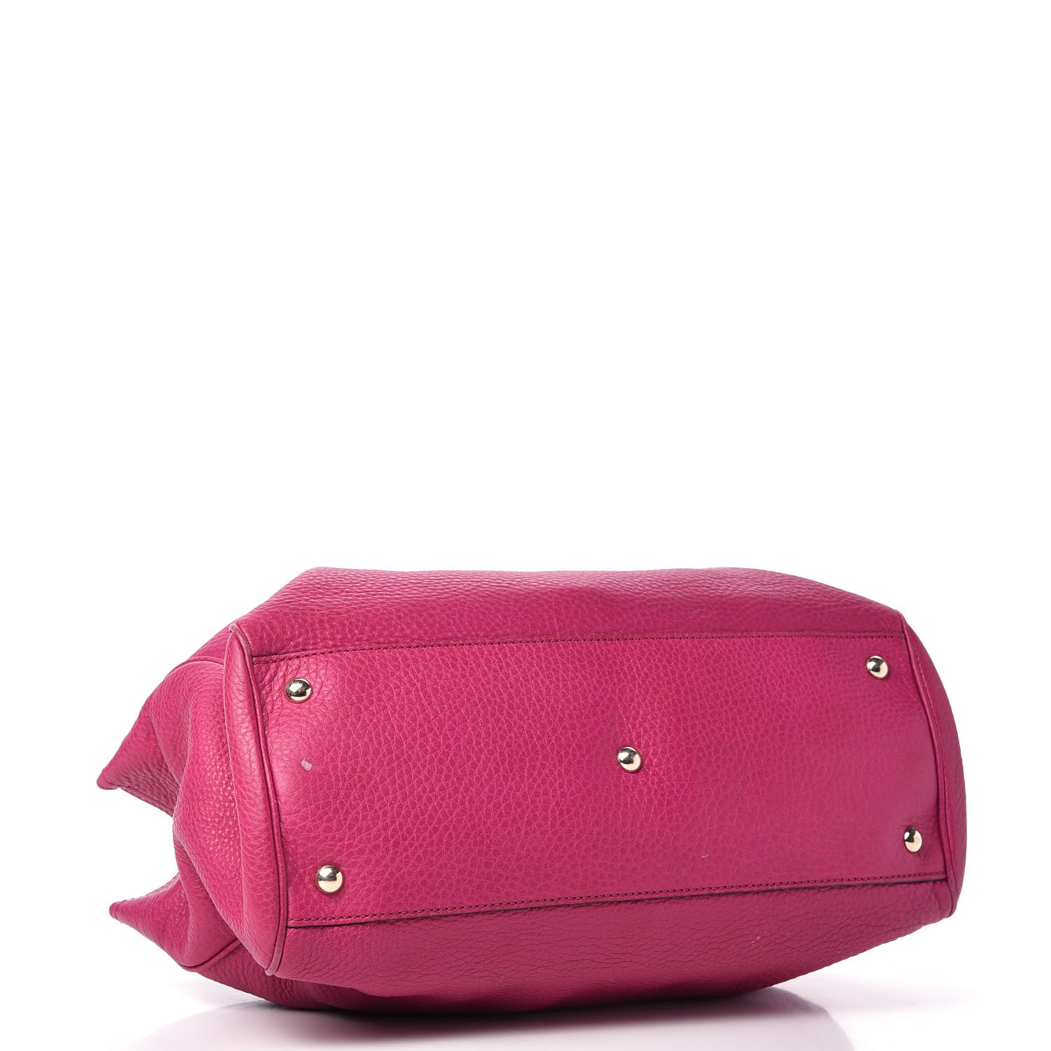 Gucci Pebbled Calfskin Medium Bamboo Shopper Tote Bright Bougainvillea 4 of 12