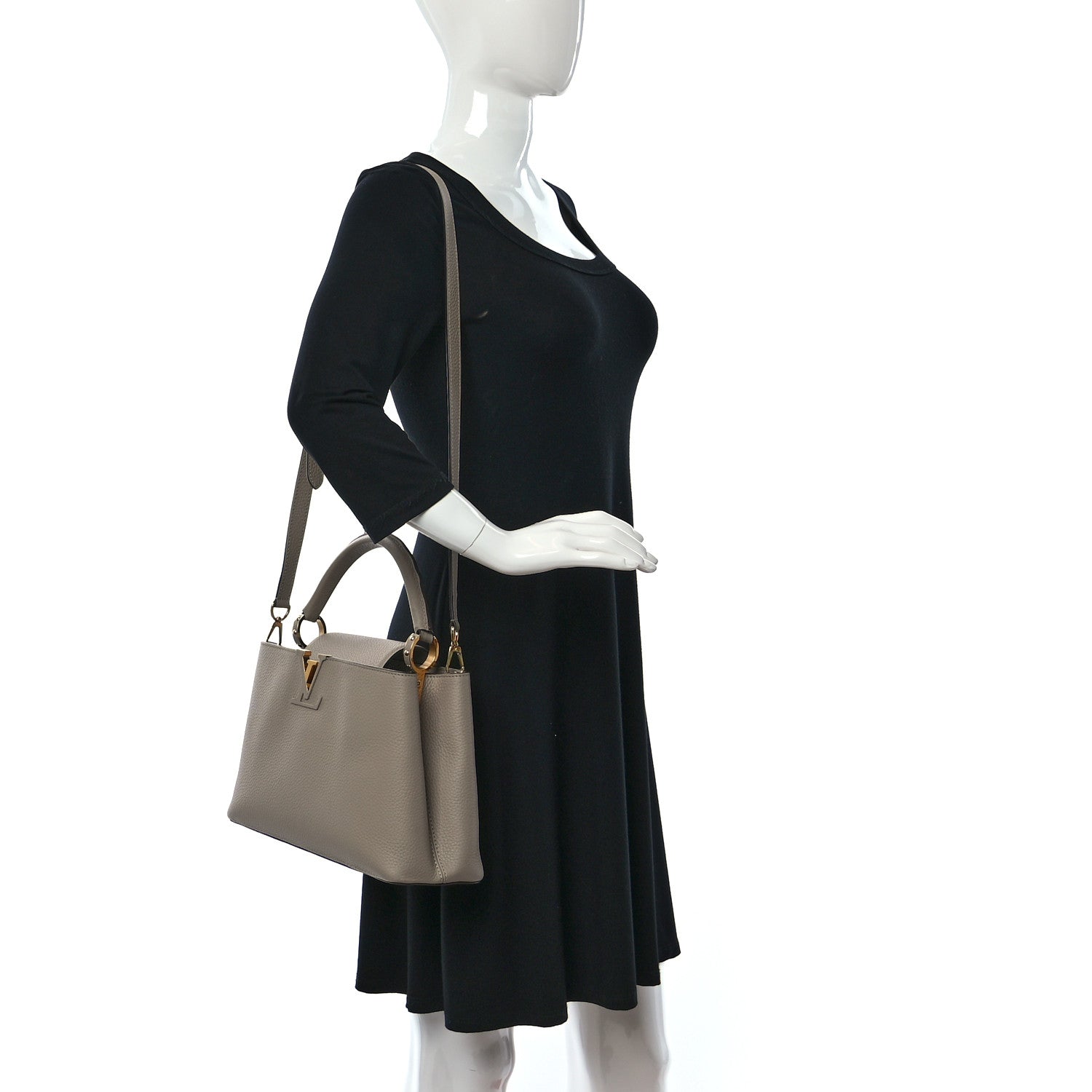 Louis Vuitton Taurillon Capucines PM Galet 2 of 17