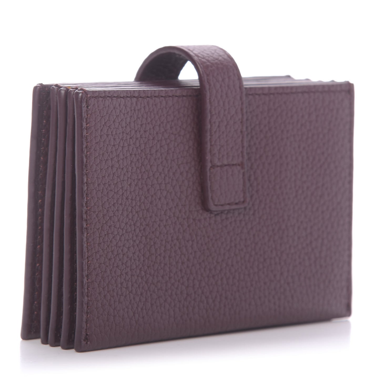 Grained Calfskin Accordion Wallet Bordeaux