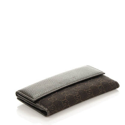 Gucci Denim Monogram Calfskin Continental Wallet Dark Brown 4 of 7