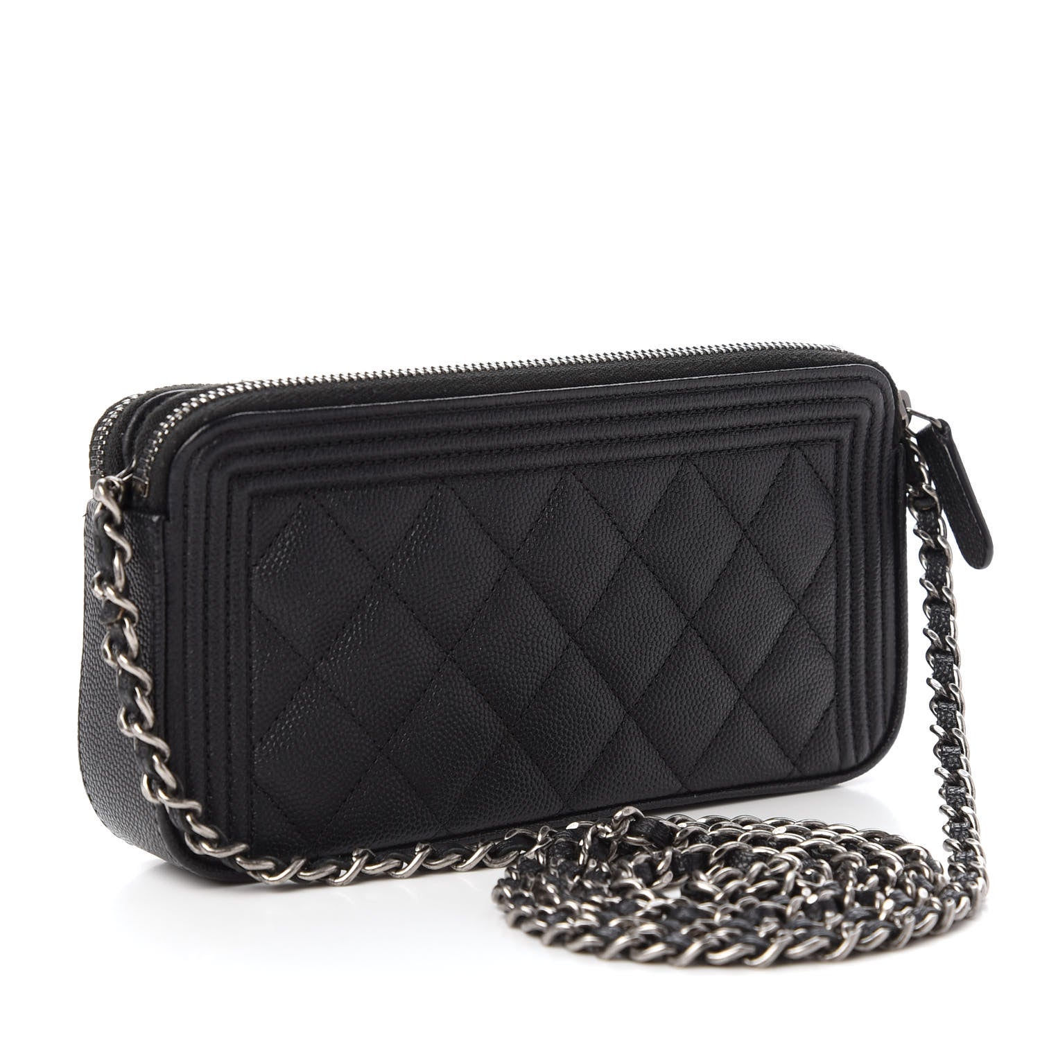 Chanel Caviar Quilted Small Boy Clutch With Chain Black 3 of 14