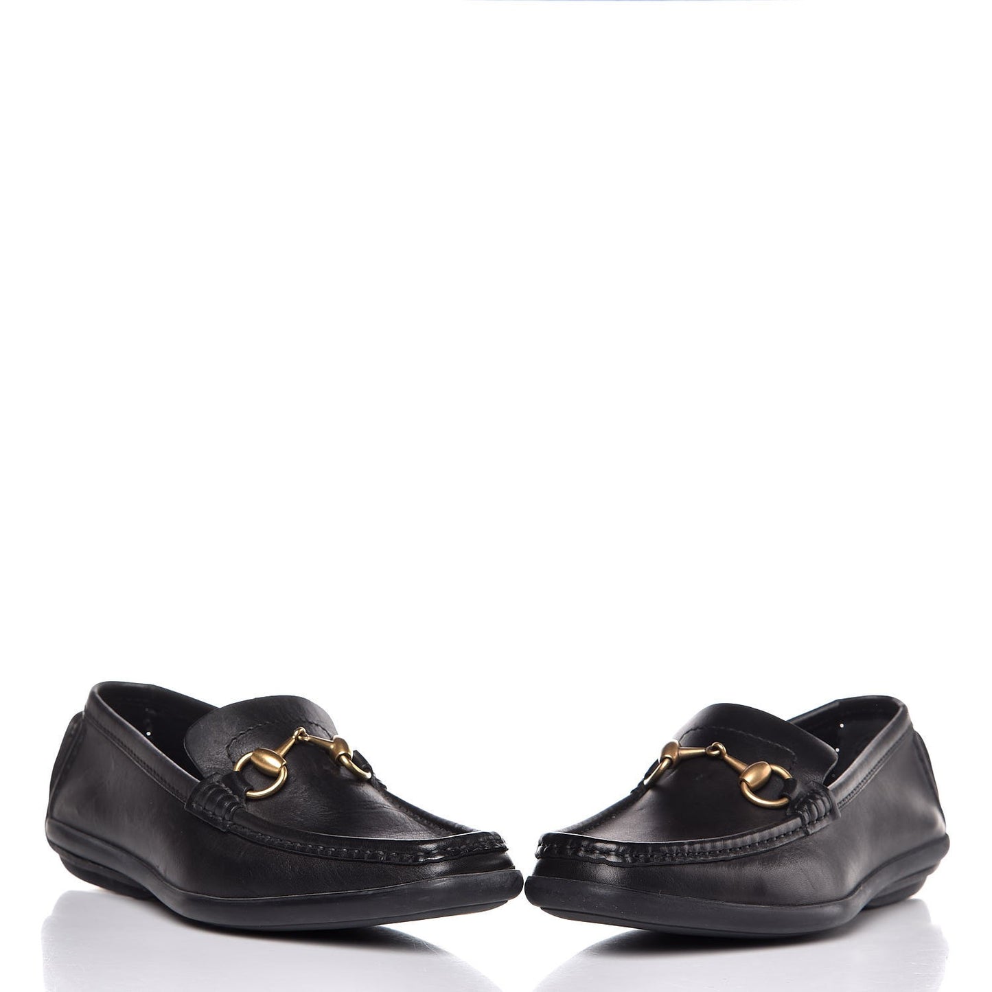 Calfskin Mens Horsebit Driver Loafers 6.5 Black