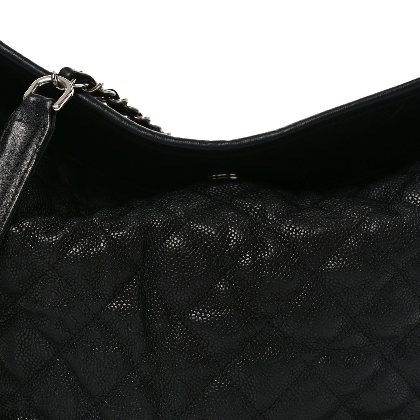 Caviar Quilted French Riviera Hobo Black