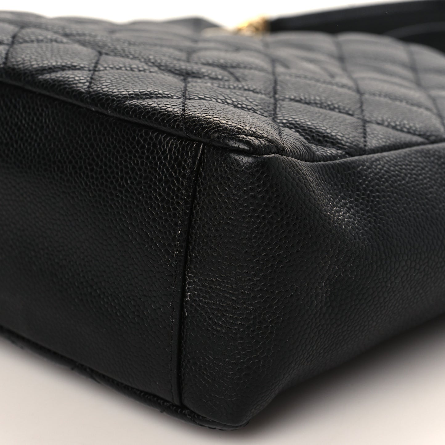 Caviar Quilted Petit Shopping Tote PST Black