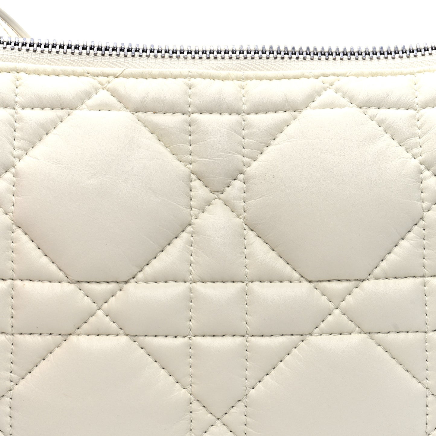 Calfskin Cannage Caro Pouch Latte
