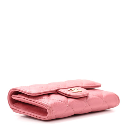 Chanel Caviar Quilted Flap Card Holder Wallet Pink 4 of 10