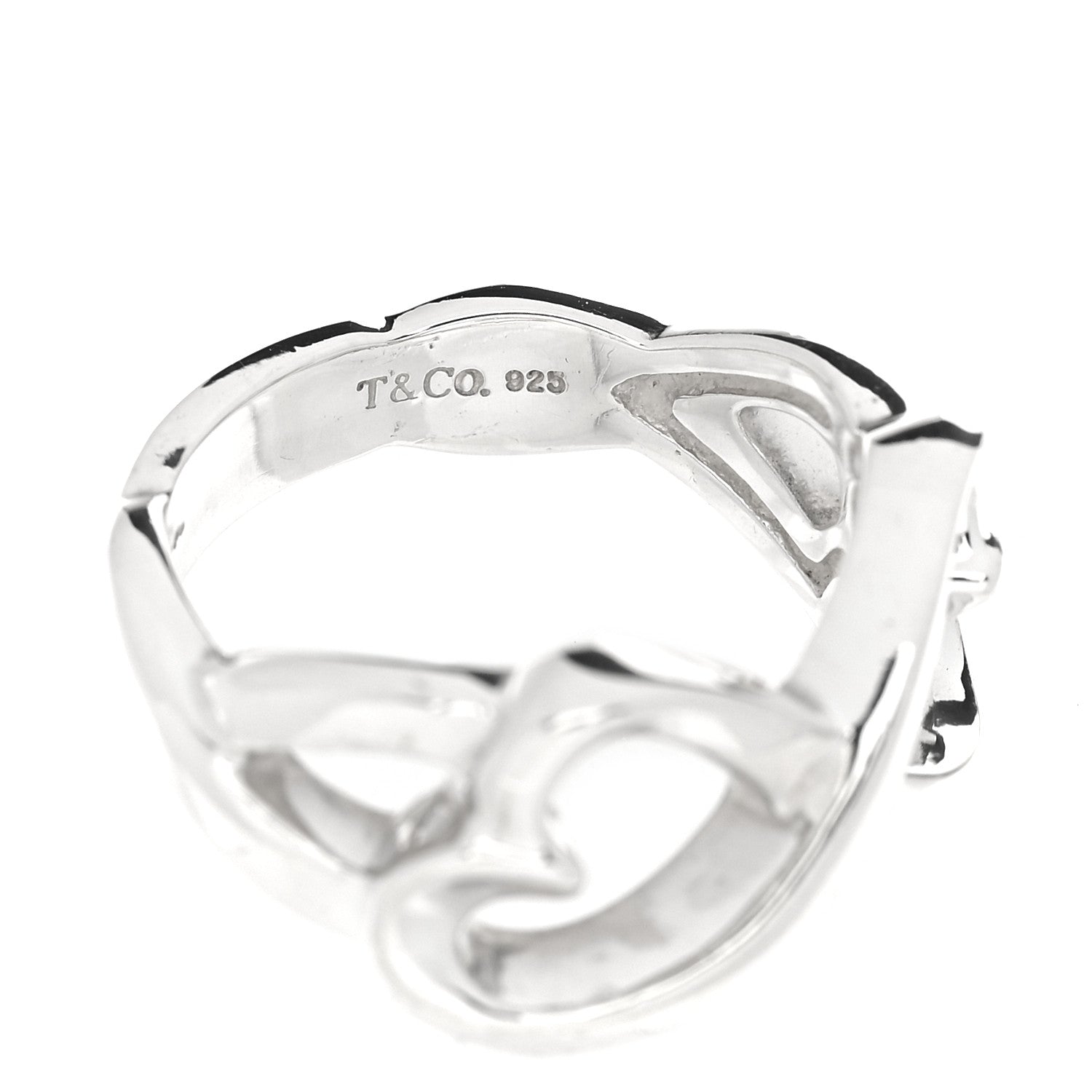 Tiffany Sterling Silver Paloma Picasso Double Loving Heart Ring 49 5 4 of 5