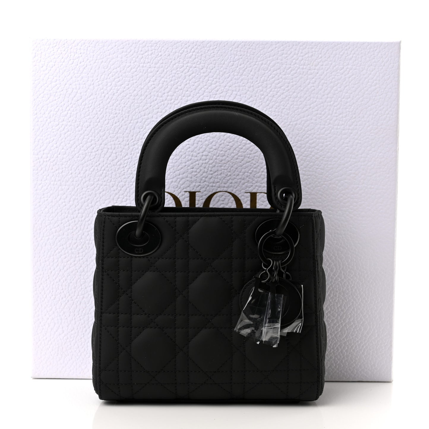 Ultra Matte Calfskin Cannage Mini Lady Dior Black