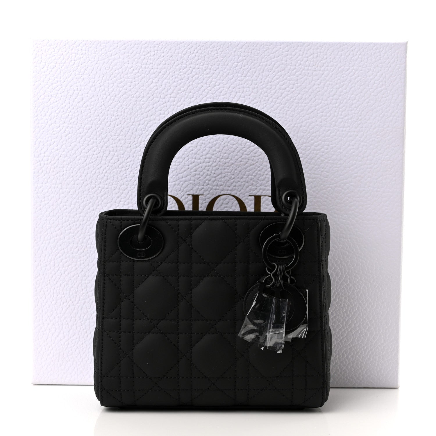 Christian Dior Ultra Matte Calfskin Cannage Mini Lady Dior Black 10 of 10