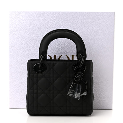 Christian Dior Ultra Matte Calfskin Cannage Mini Lady Dior Black 10 of 10