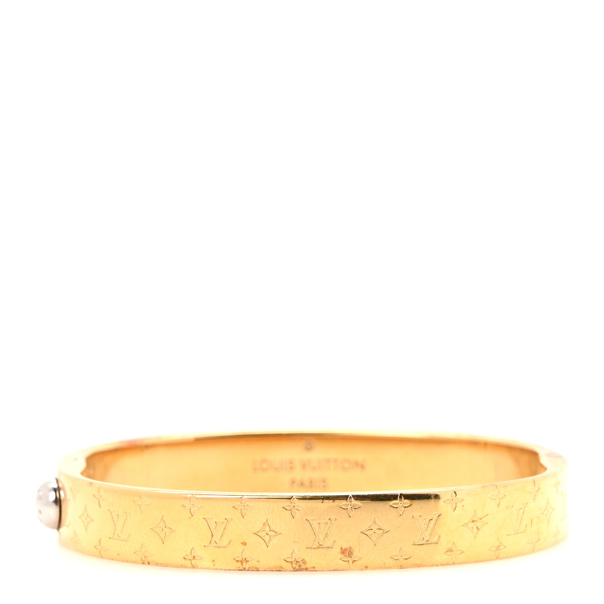 Brass Monogram Nanogram Cuff M Gold