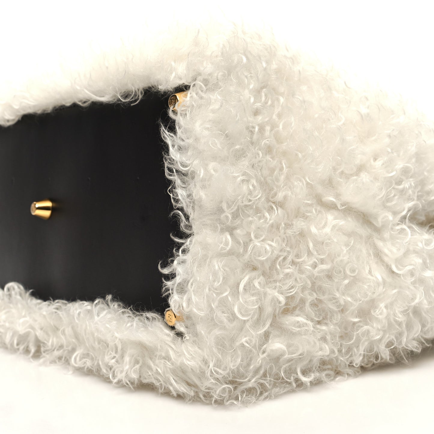 Mohair Vitello Aura Logo Large Fendi Sunshine Shopper Tote White Ebano