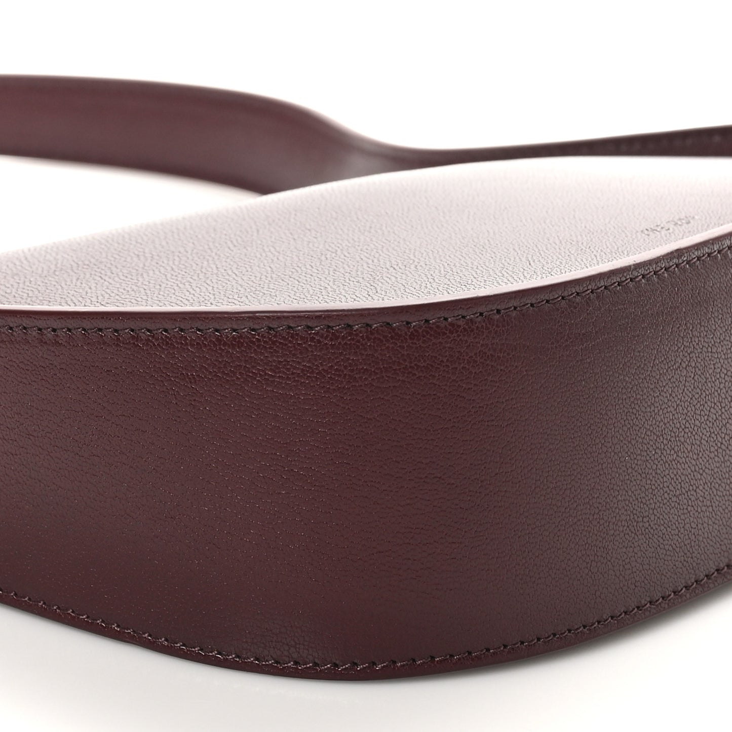 Grained Calfskin Half Moon Shoulder Bag Raisin
