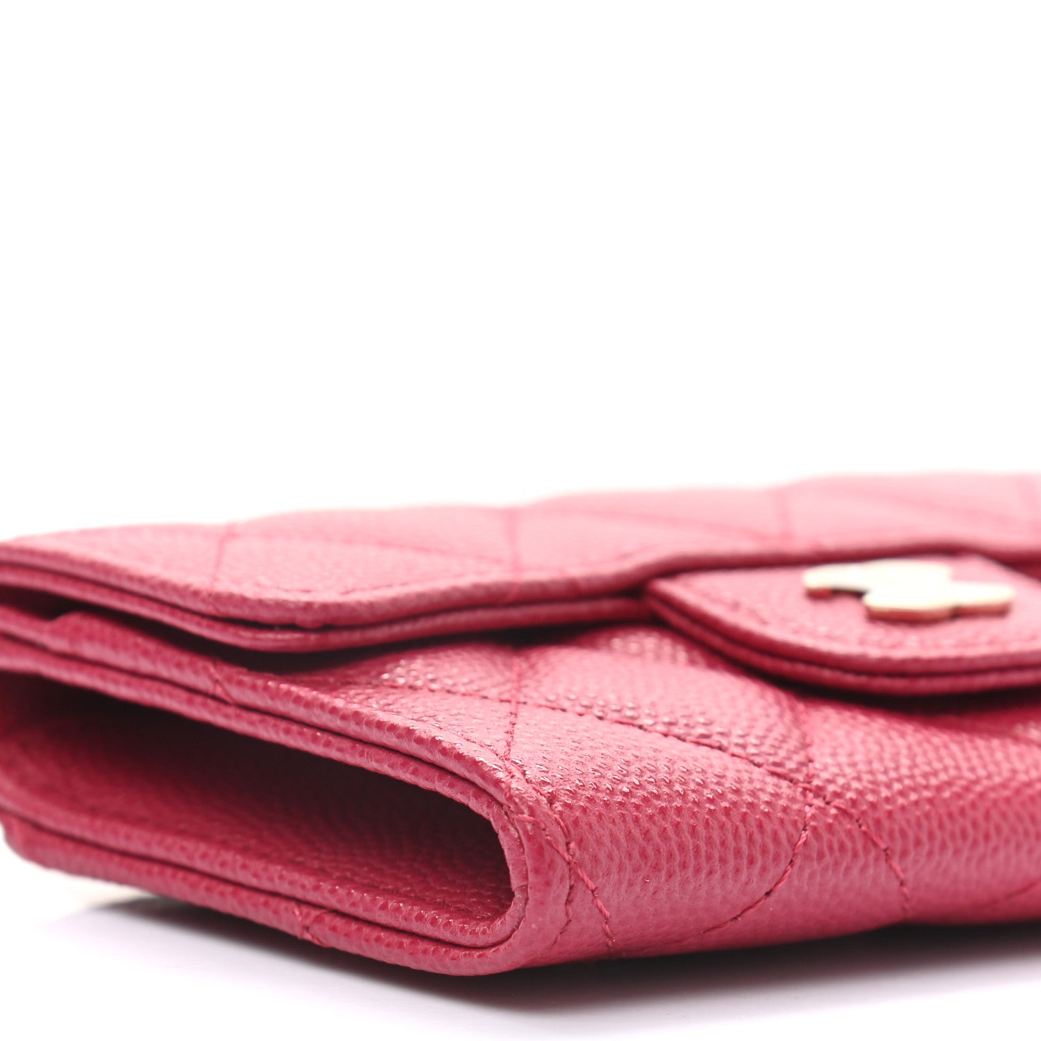 Chanel Caviar Quilted Flap Card Holder Wallet Dark Pink 5 of 11