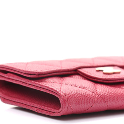 Chanel Caviar Quilted Flap Card Holder Wallet Dark Pink 5 of 11