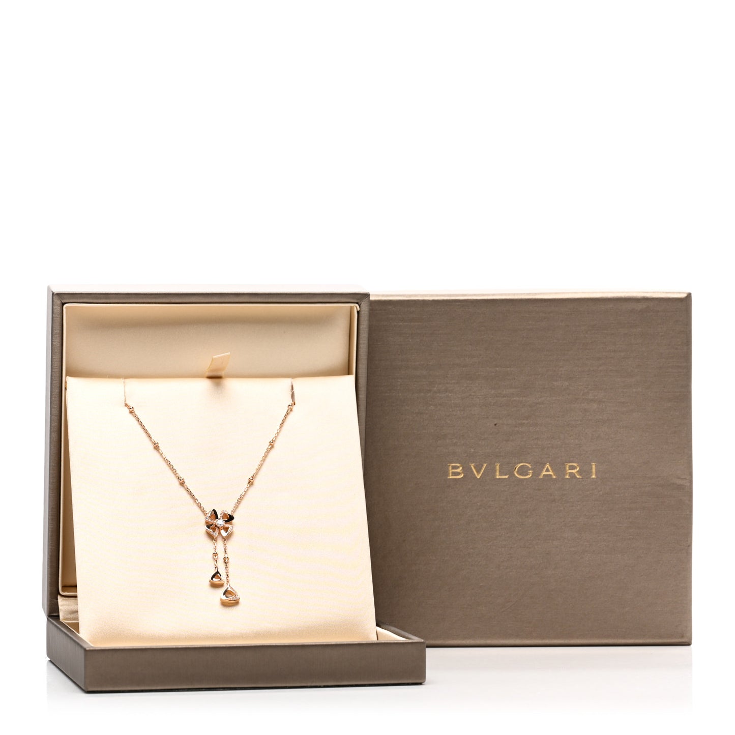 18K Rose Gold Diamond Fiorever Drop Necklace