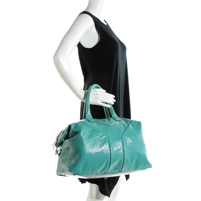 Saint Laurent Patent Calfskin Medium Easy Sac Turquoise 2 of 7
