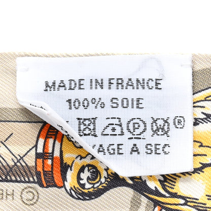 Hermes Silk Cavalcades Twilly Gris Perle Orange Acajou 3 of 4