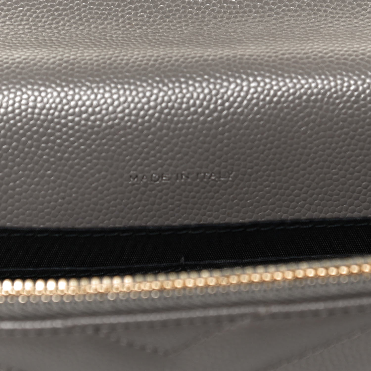 Saint Laurent Grain De Poudre Matelasse Chevron Monogram Envelope Chain Wallet Earth 6 of 15