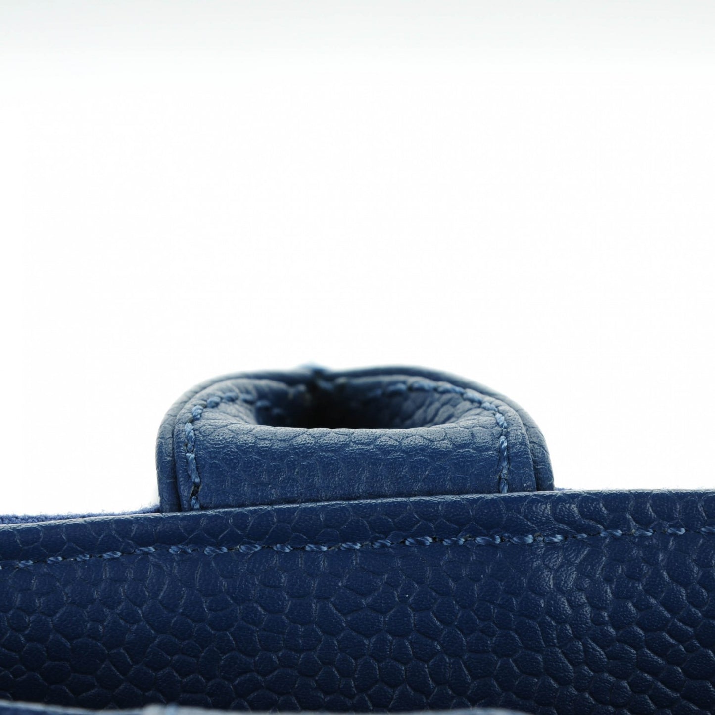 Canvas Caviar Tassel Tote Dark Blue