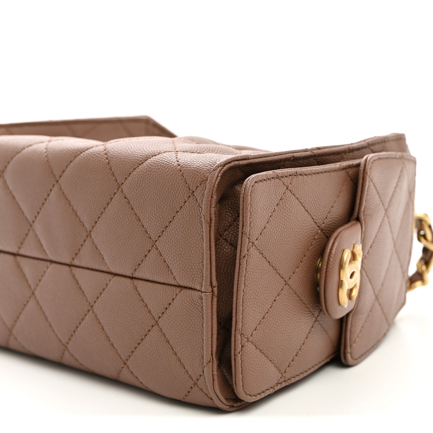 Caviar Quilted Mini Chanel 25 Handbag Brown