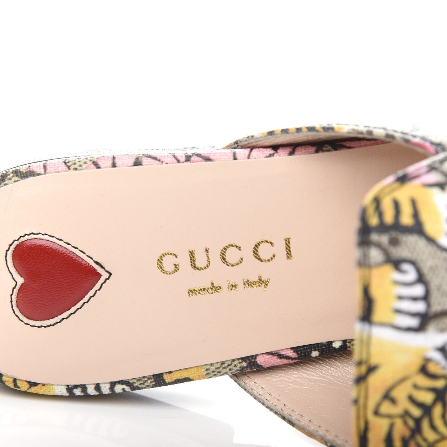GG Supreme Monogram Bengal Womens Princetown Slippers 35 Beige Crop Pink