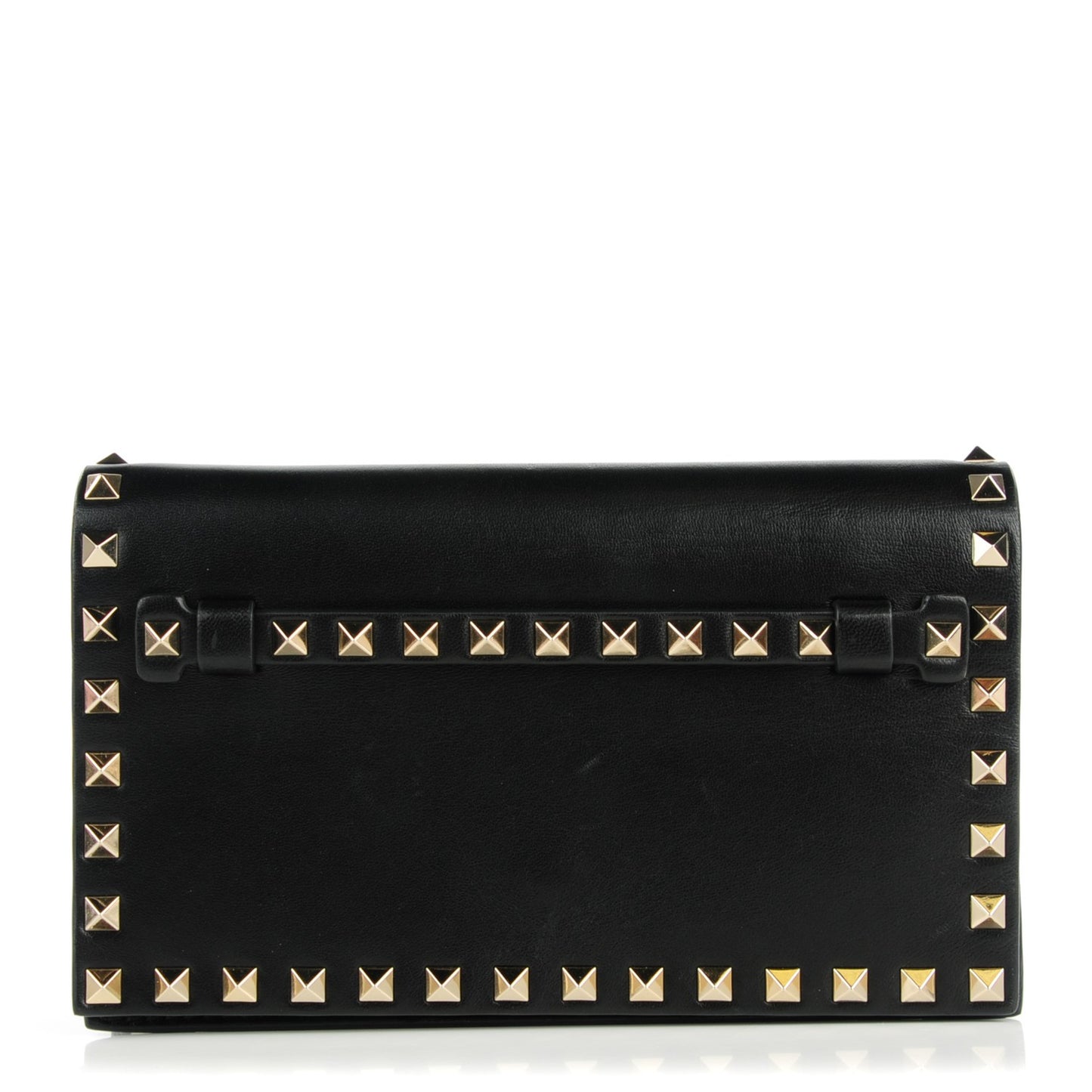Nappa Small Rockstud Wristlet Clutch Black