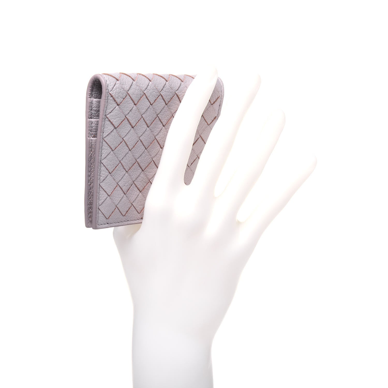 Bottega Veneta Goatskin Intrecciato Card Holder Pink 2 of 15