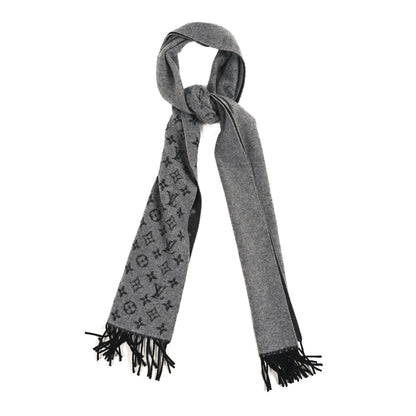 Louis Vuitton Cashmere Wool Monogram Gradient Scarf Light Grey 1 of 3