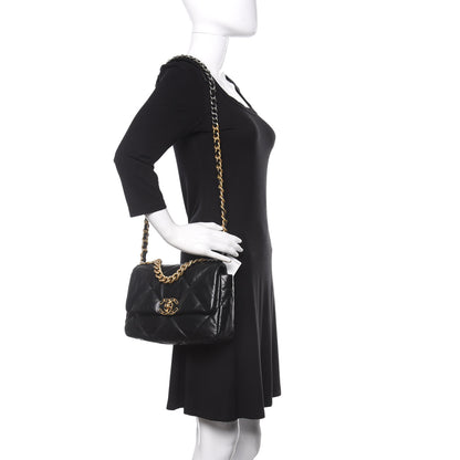 Chanel Goatskin Quilted Medium 19 Flap Black 2 of 11