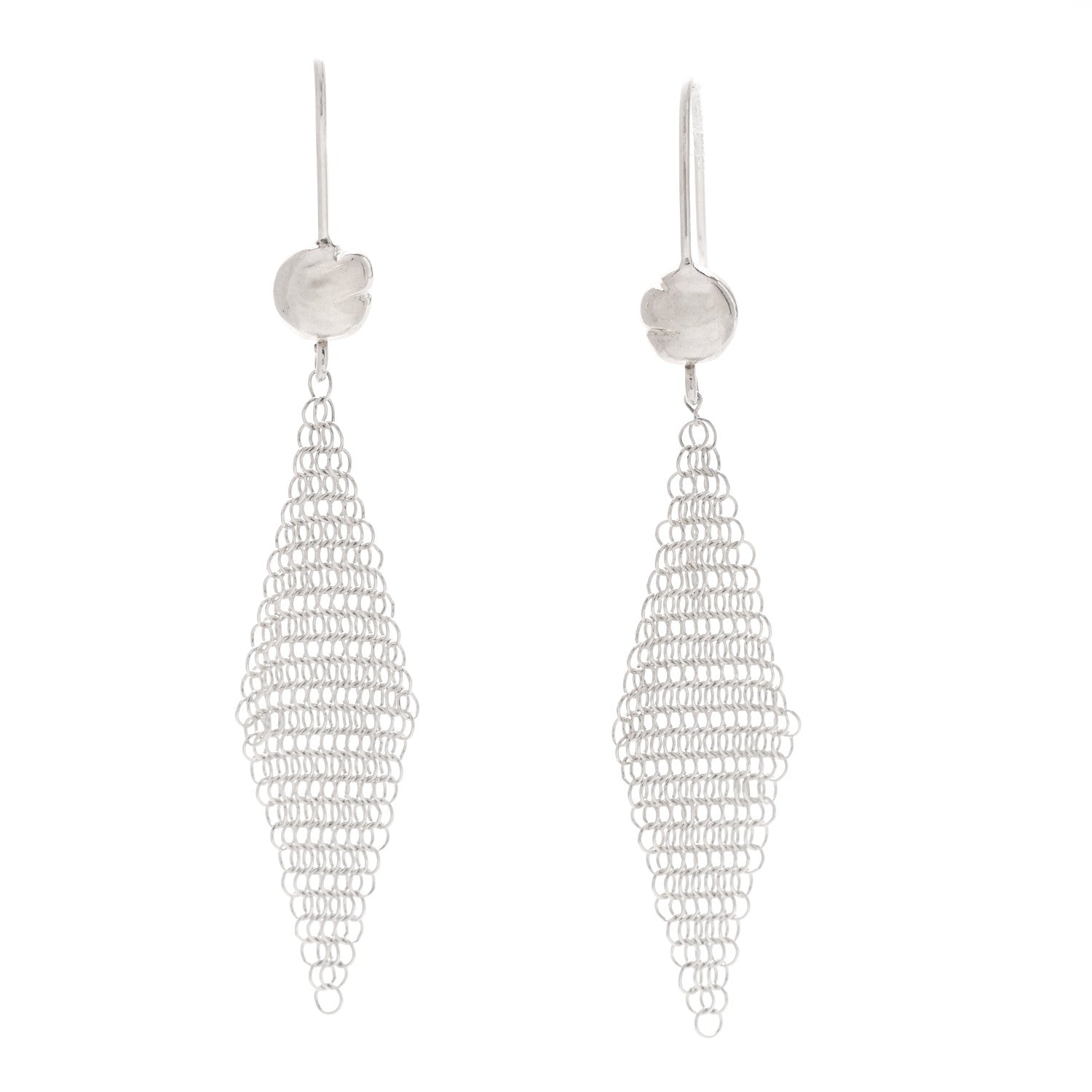Tiffany Sterling Silver Small Elsa Peretti Mesh Earrings 1 of 5