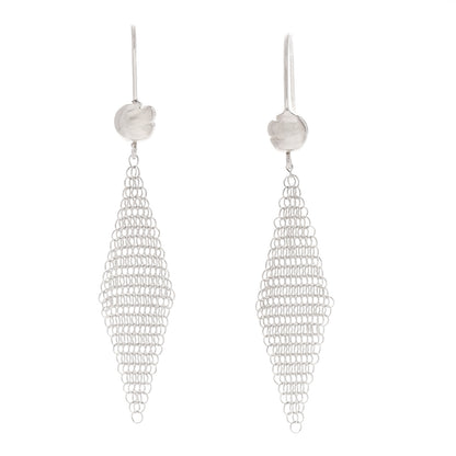 Tiffany Sterling Silver Small Elsa Peretti Mesh Earrings 1 of 5