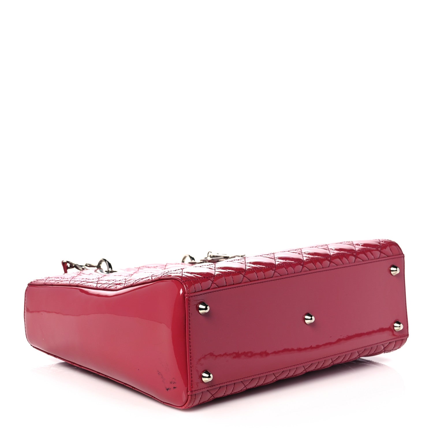 Christian Dior Patent Cannage Large Lady Dior Fuchsia 3 of 16