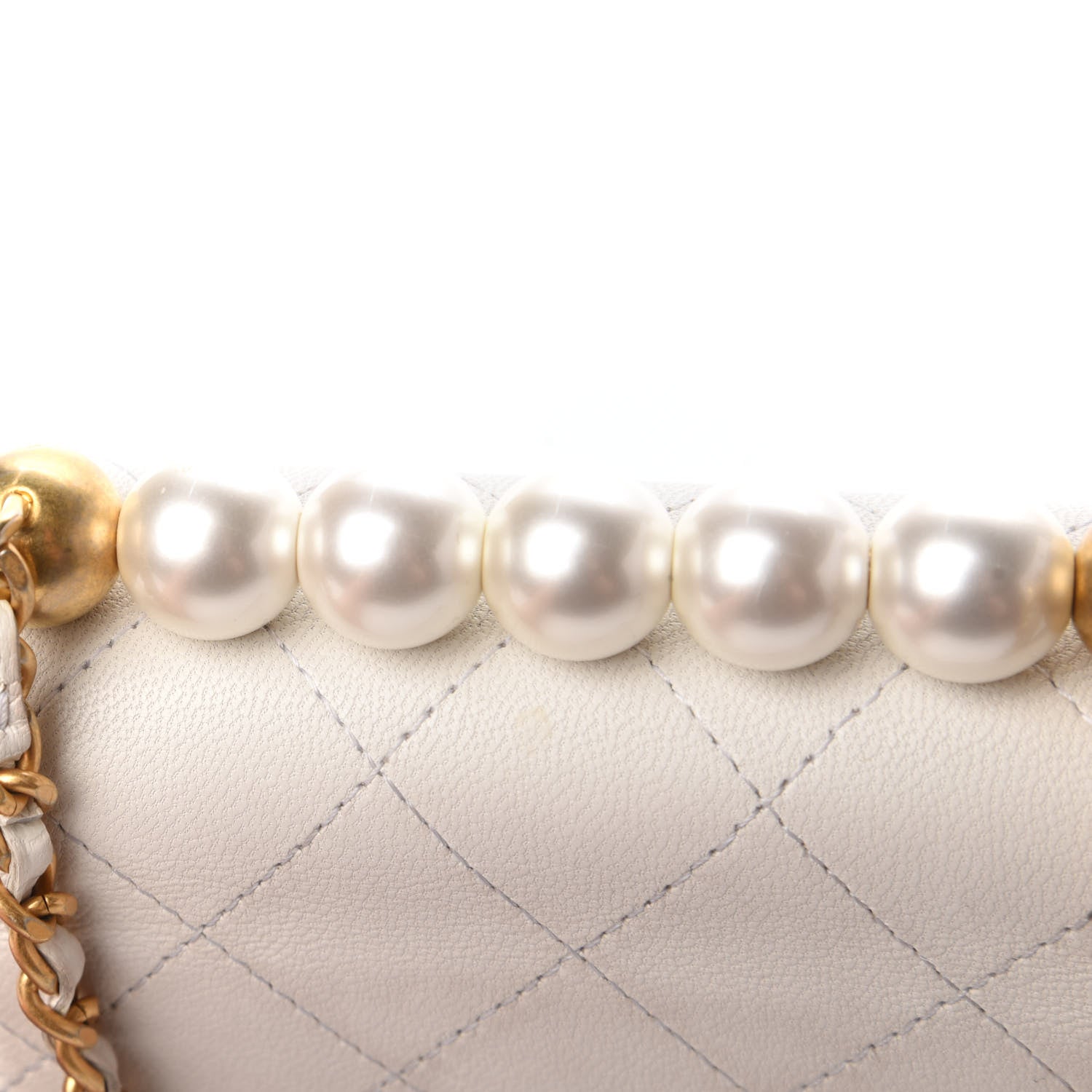 Chanel Goatskin Chic Pearls Clutch On Chain White 13 of 18