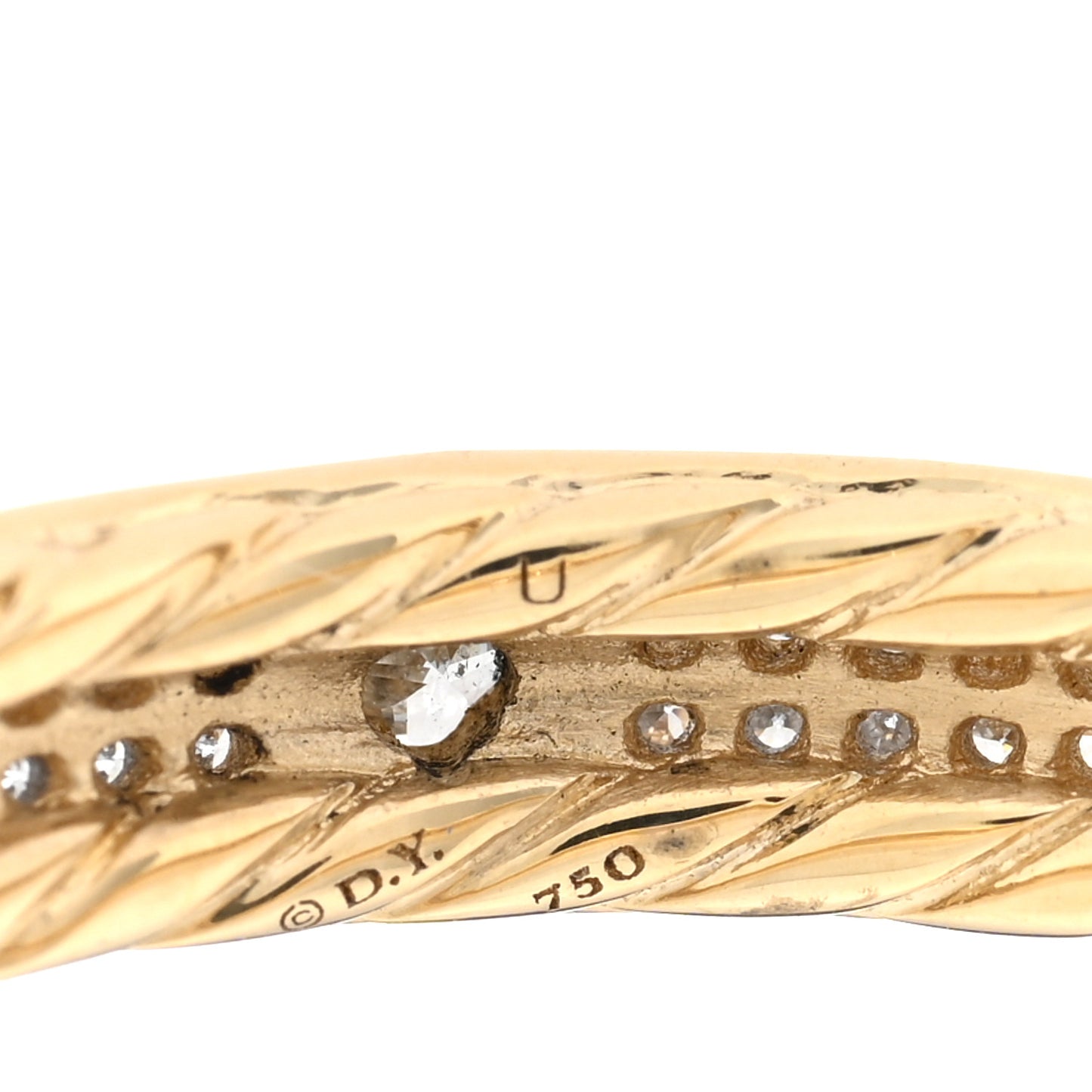 18K Yellow Gold Diamond Modern Renaissance Pave Ring 57 8