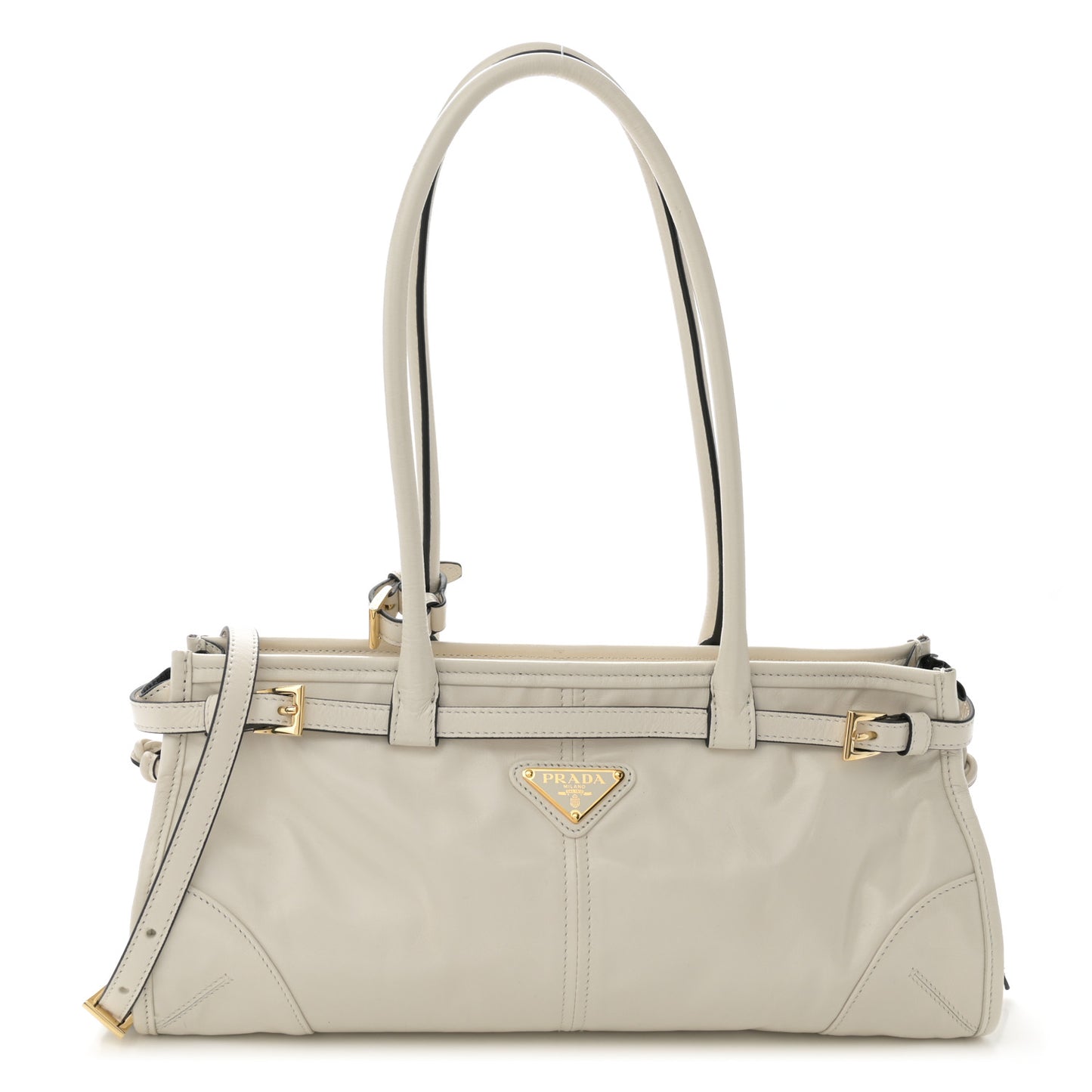 Shiny Nappa Medium Bonnie Shoulder Bag White