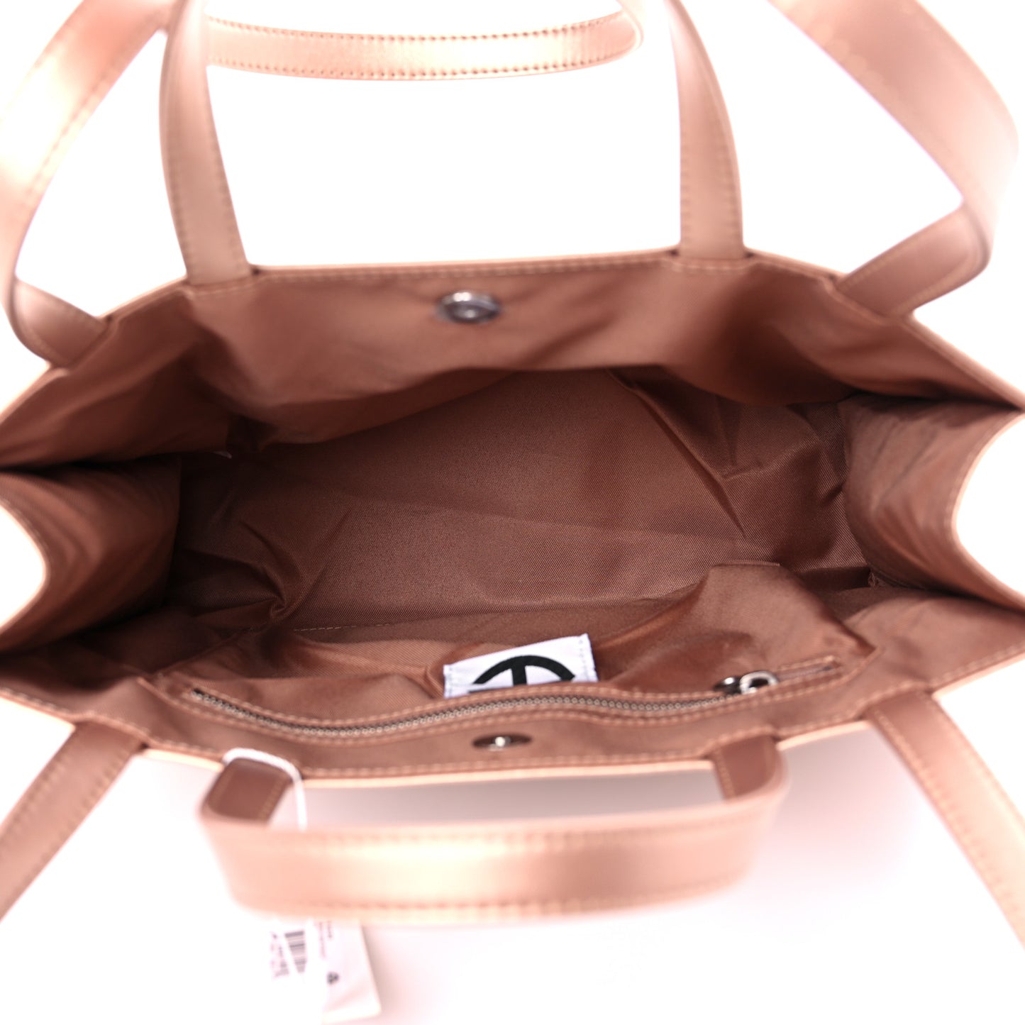 Metallic Vegan Leather Medium Shopping Bag Copper