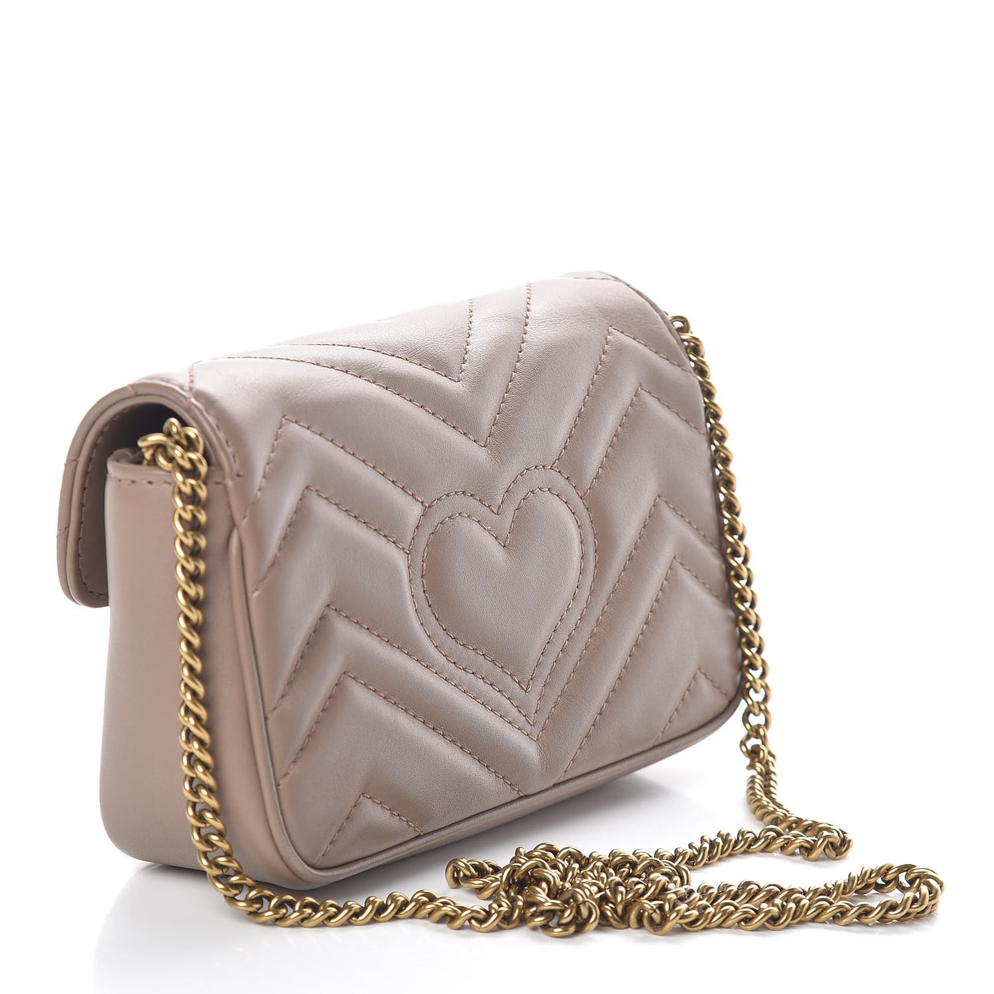 Calfskin Matelasse Super Mini GG Marmont Shoulder Bag Porcelain Rose