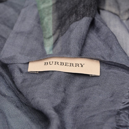 Burberry Modal Cashmere Silk Classic Check Scarf Blue Multicolor 4 of 4
