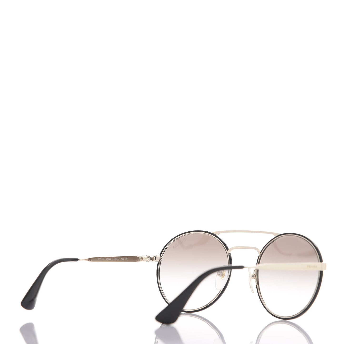 Round Sunglasses SPR 51S Black Gold