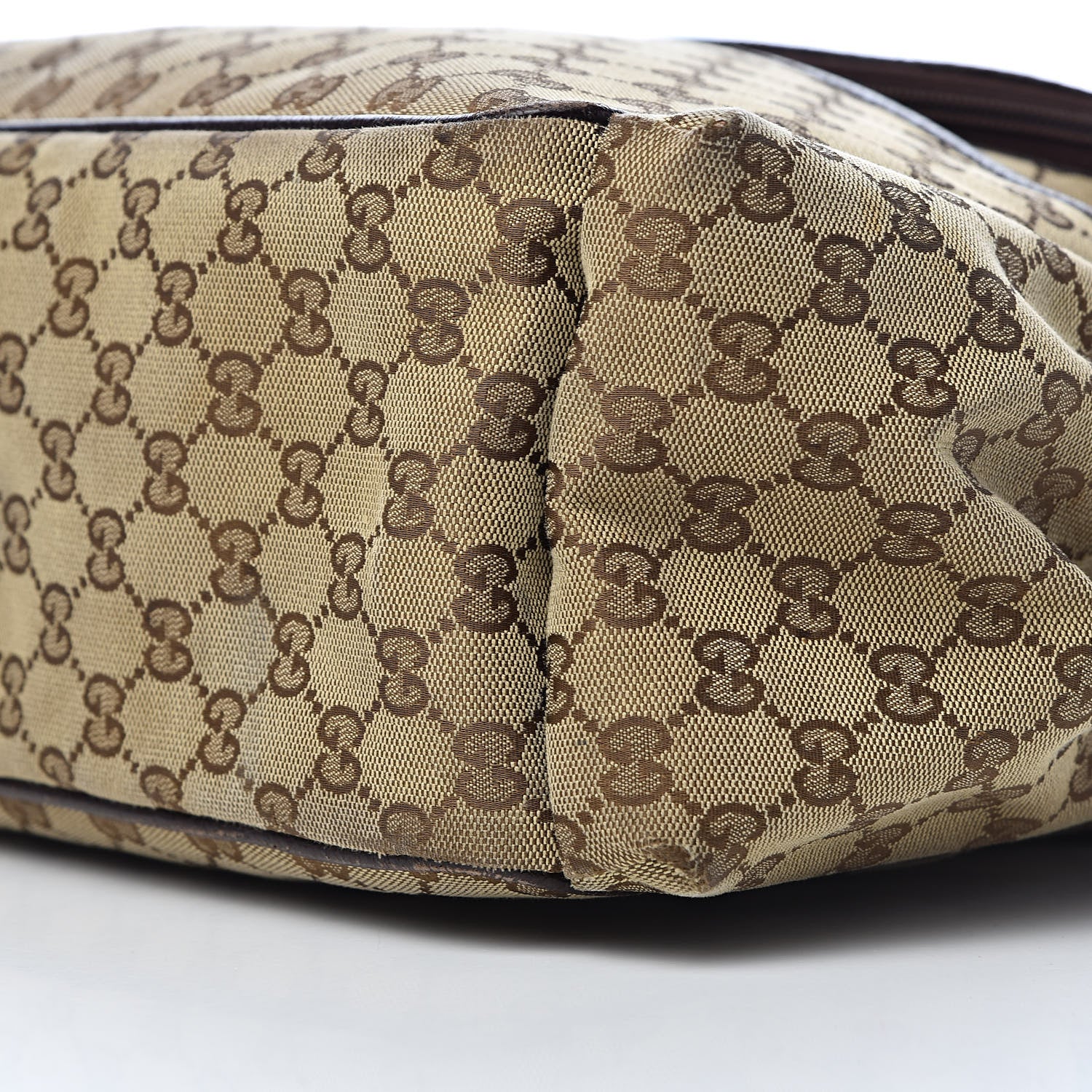 Gucci Monogram Natural Pigskin Large Diaper Bag Beige Ebony Cocoa Dark Chocolate 9 of 12