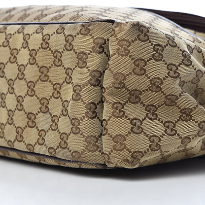 Gucci Monogram Natural Pigskin Large Diaper Bag Beige Ebony Cocoa Dark Chocolate 9 of 12
