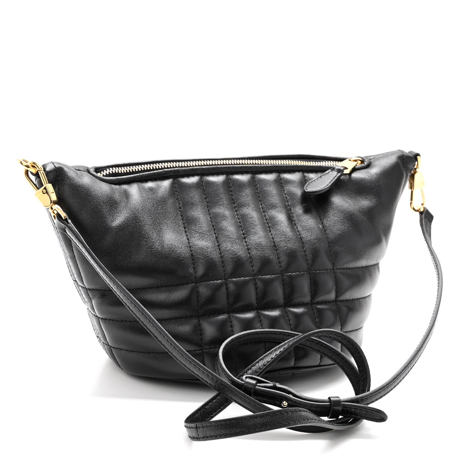 Burberry Lambskin Quilted Small Crescent Lola Bag Black 3 of 9