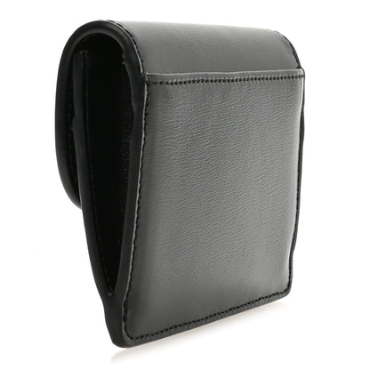 Celine Shiny Calfskin Triomphe Flap Card Holder Black 3 of 8