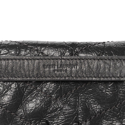 Saint Laurent Crinkled Calfskin Matelasse Monogram Medium Niki Chain Satchel Fog 12 of 13