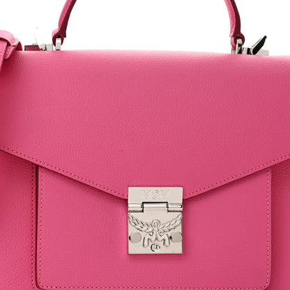 MCM Grained Calfskin Medium Patricia Satchel Sugar Pink 9 of 11