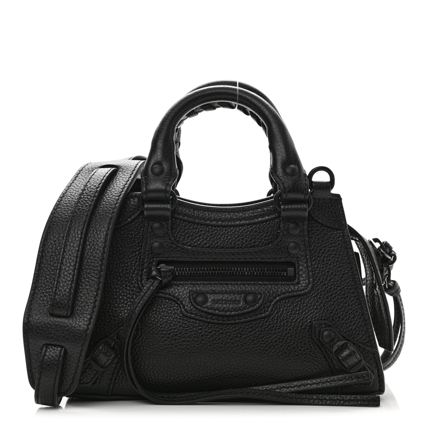 Grained Calfskin Neo Classic Black Hardware Nano City Crossbody Black
