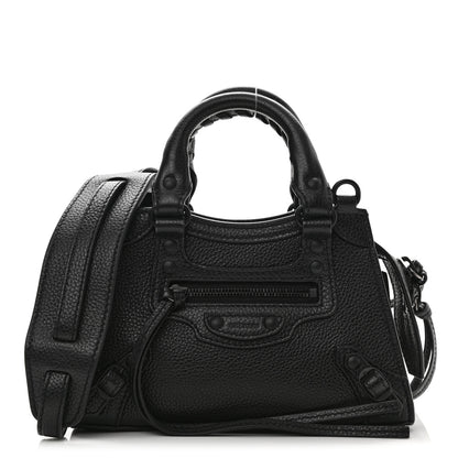 Balenciaga Grained Calfskin Neo Classic Black Hardware Nano City Crossbody Black 1 of 10